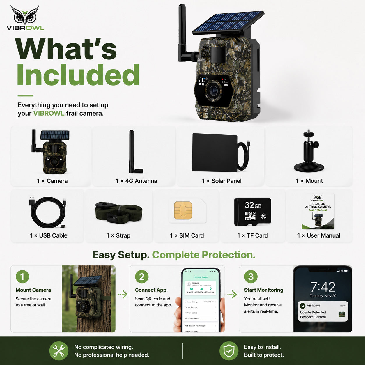 VIBROWL AI Backyard Protection Camera