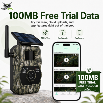 VIBROWL Cam AI 4G Solar Trail Camera