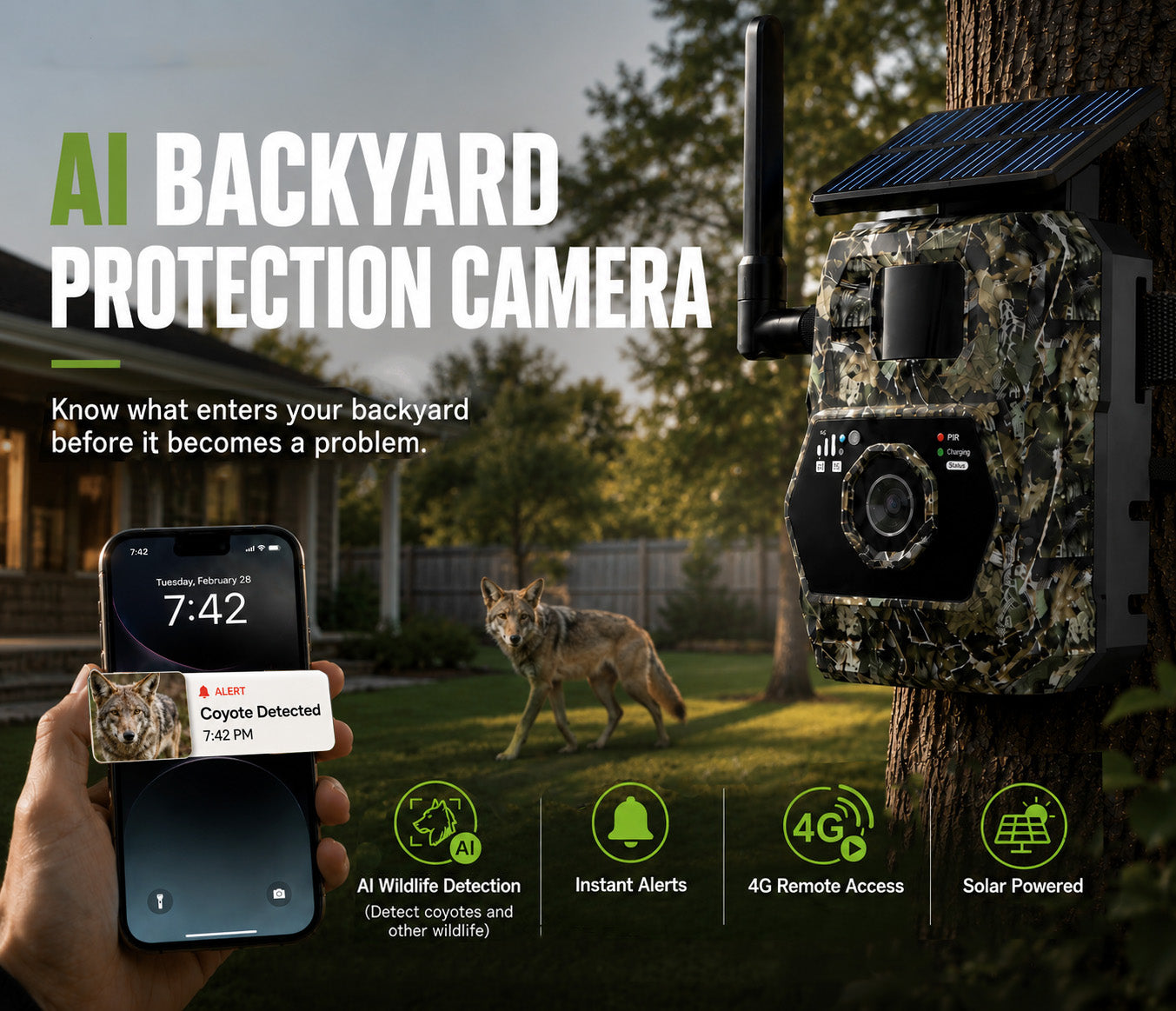 VIBROWL AI Backyard Protection Camera