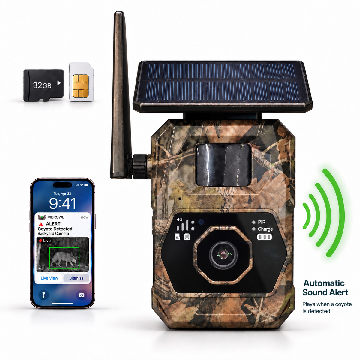 VIBROWL AI Backyard Protection Camera