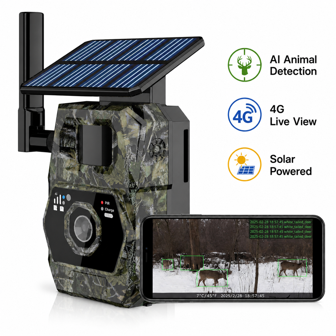 VIBROWL Cam AI 4G Solar Trail Camera