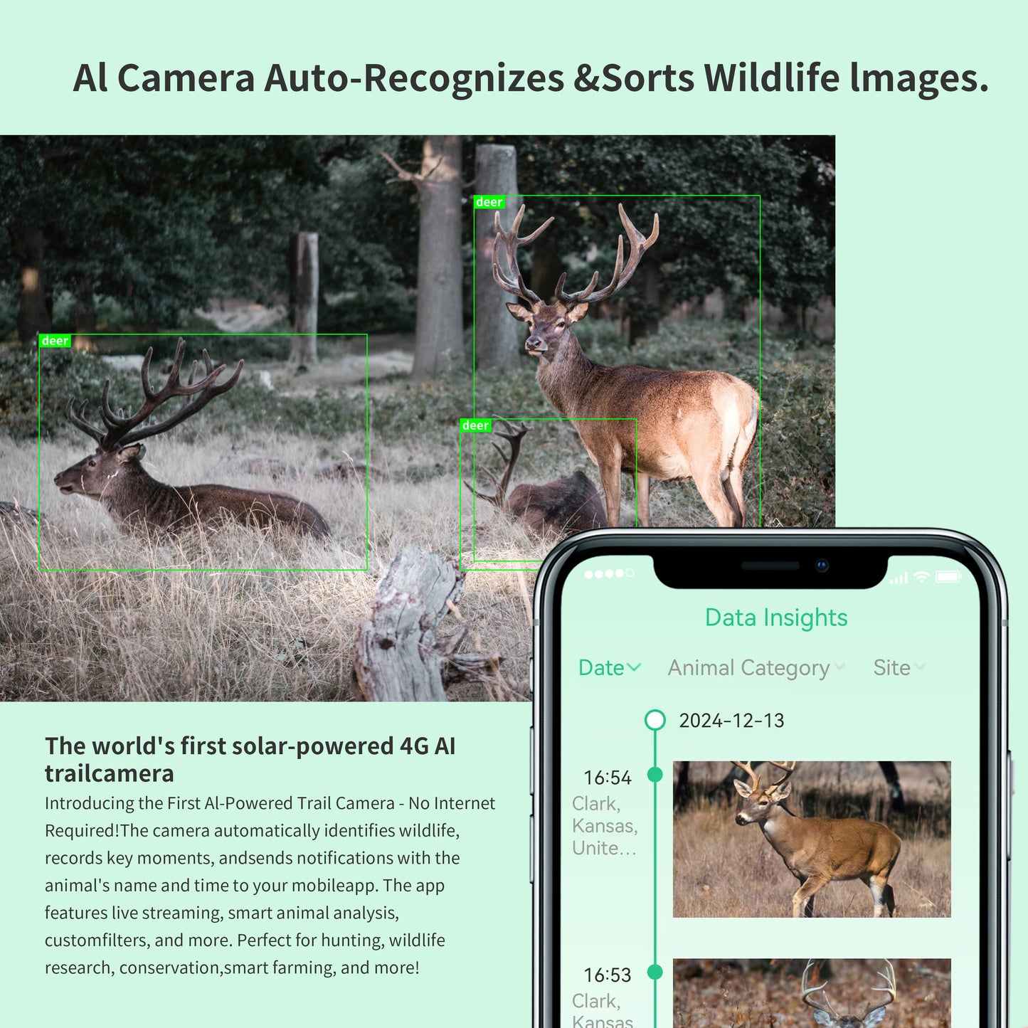 VIBROWL Cam AI 4G Solar Trail Camera