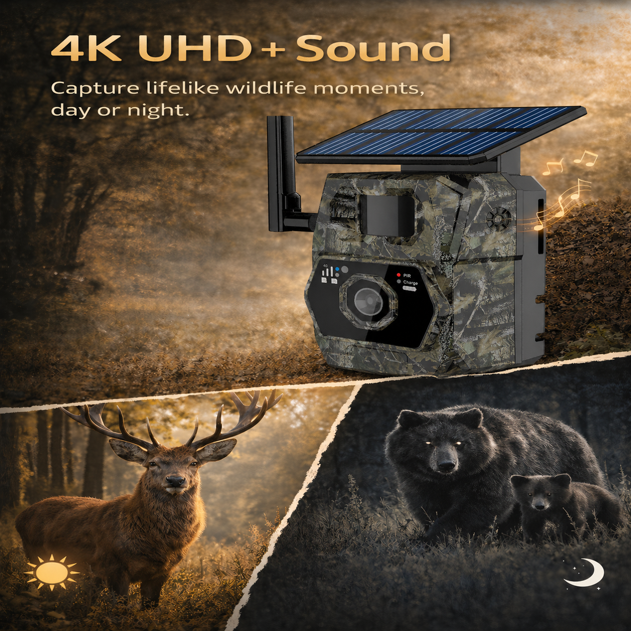 VIBROWL Cam AI 4G Solar Trail Camera