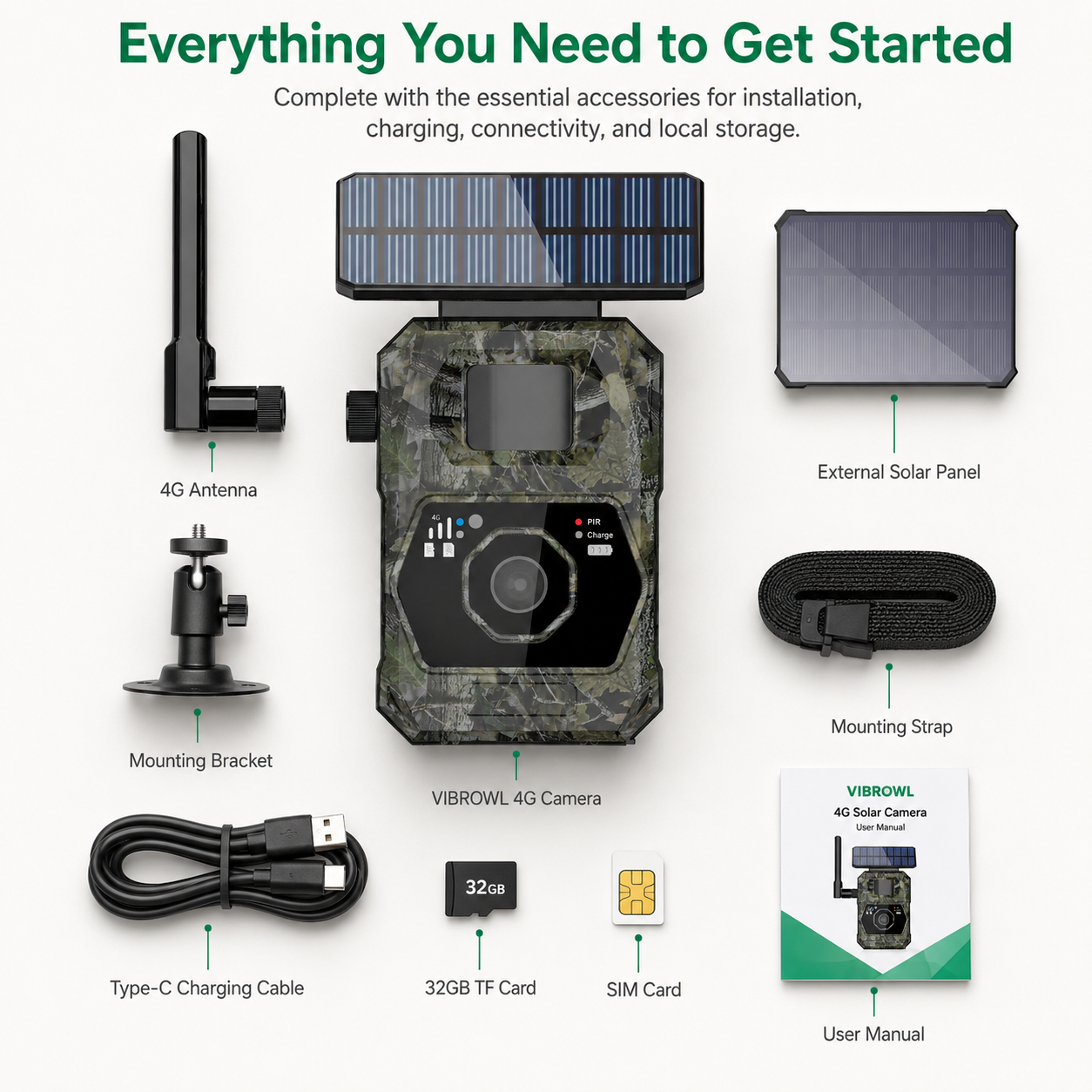 VIBROWL AI-Powered Portable 4G LTE Security Camera