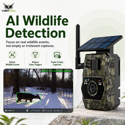 VIBROWL Cam AI 4G Solar Trail Camera
