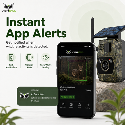 VIBROWL Cam AI 4G Solar Trail Camera