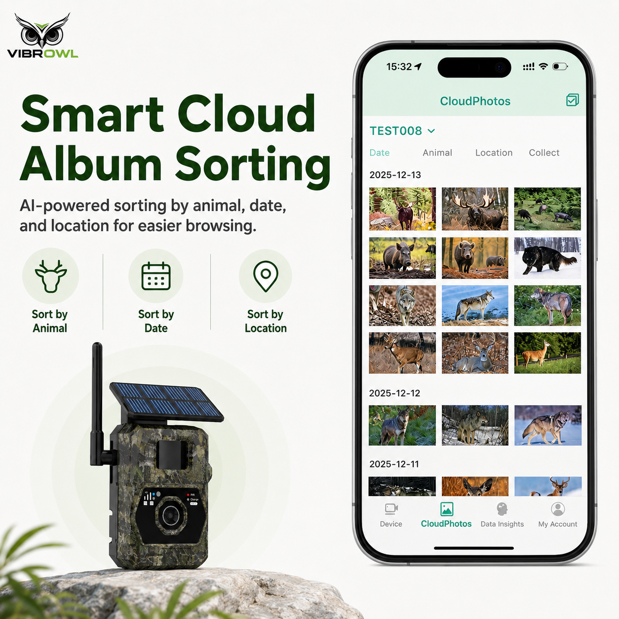 VIBROWL Cam AI 4G Solar Trail Camera