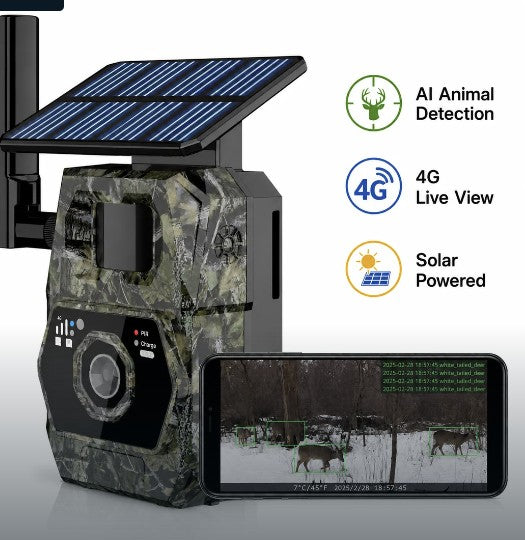VIBROWL Cam AI 4G Solar Trail Camera